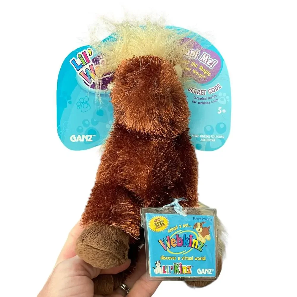 Ganz Webkinz Horse Plush Lil Kinz Brown Pony HS 103 TAGS Unused Code Stuffed